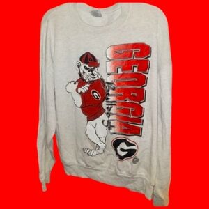 🦄Georgia Bulldogs Graphic Gray Sweater Size Large